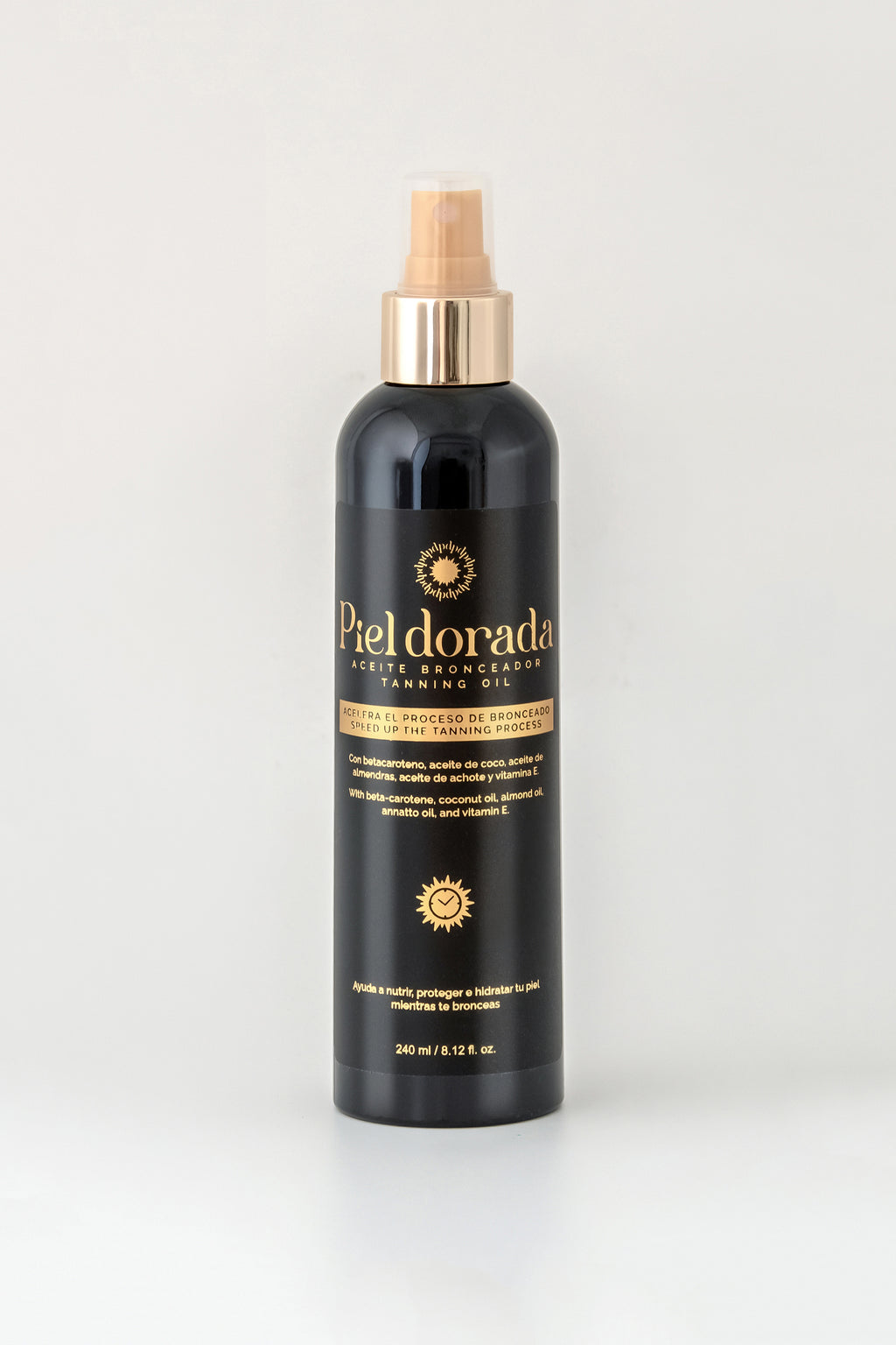 Aceite Bronceador Piel Dorada - Spray Acelerador de Bronceado con Betacaroteno 240ml