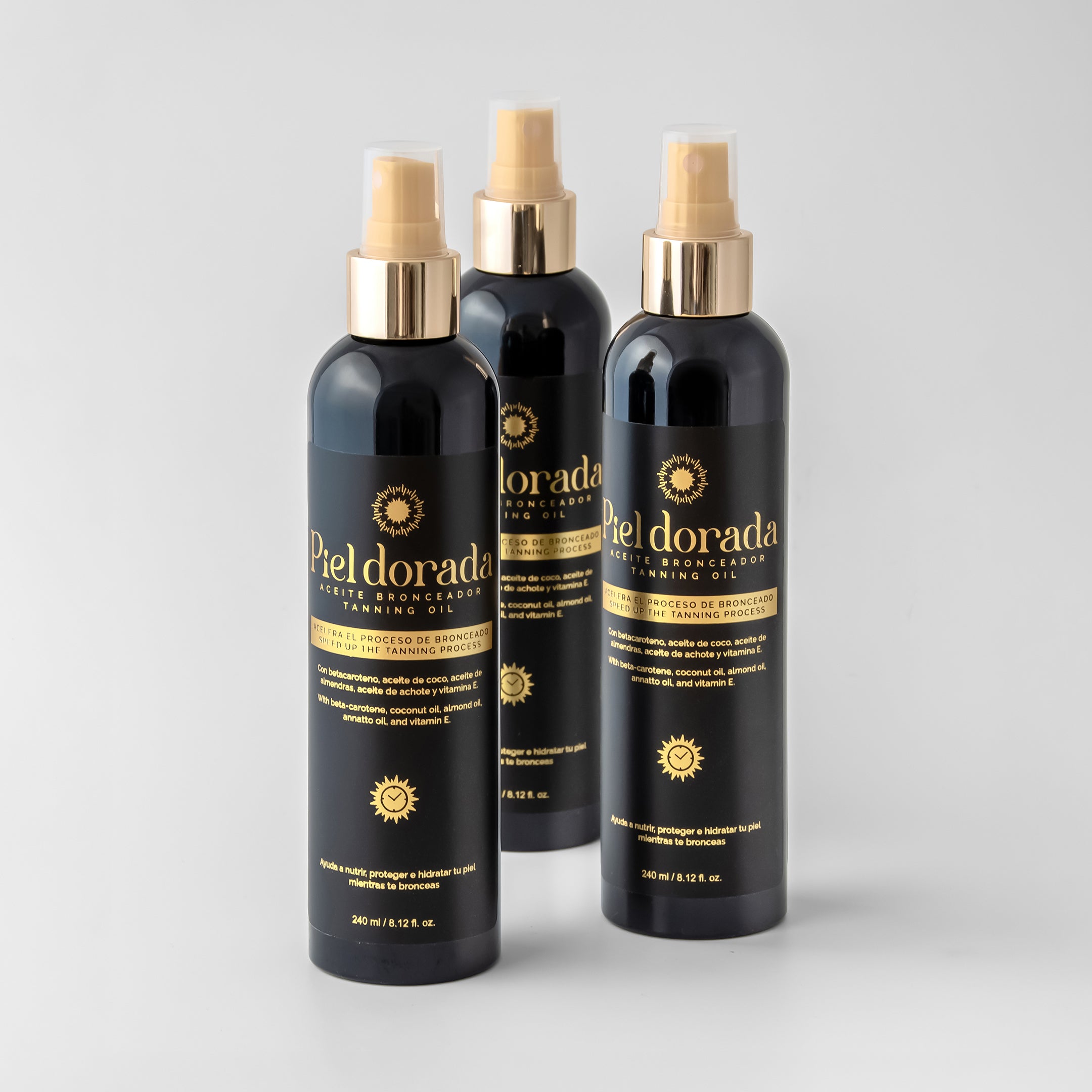 Aceite Bronceador Piel Dorada - Spray Acelerador de Bronceado con Betacaroteno 240ml