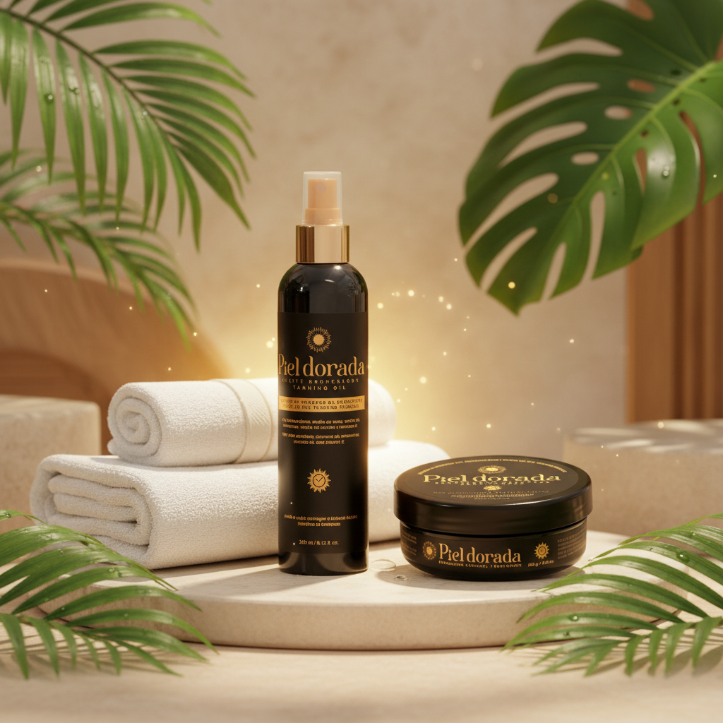 Aceite Bronceador Piel Dorada en ambiente spa