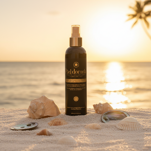 Aceite Bronceador Piel Dorada en ambiente playero